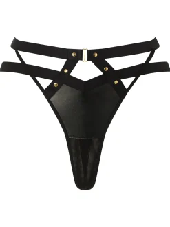 After Dark PU Crotchless G-String - Black