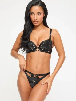 After Dark PU Thong - Black