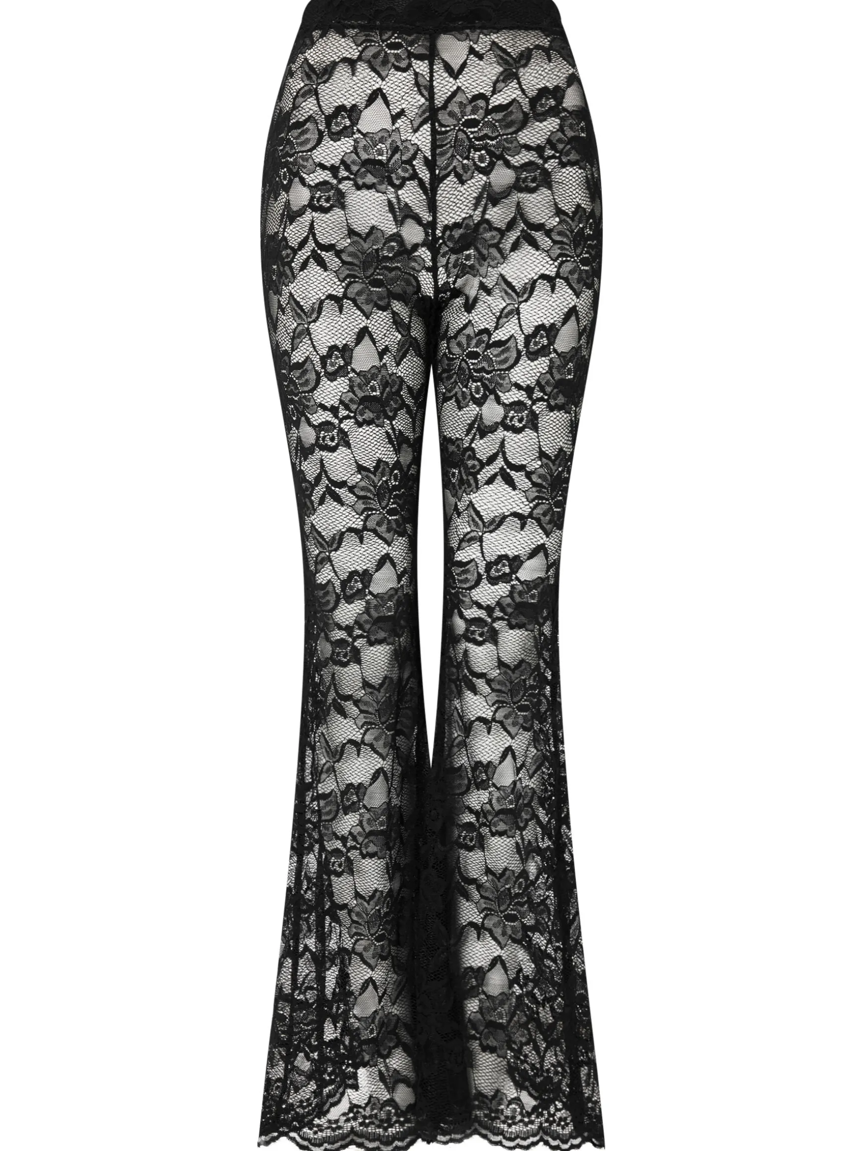 Amalia Lace Flared Trouser - Black
