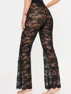 Amalia Lace Flared Trouser - Black