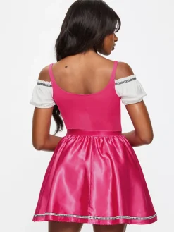 Beer Maid Sexy Costume with Apron - Bright Pink