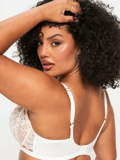 Caged Lace Non Padded Balcony Bra - Ivory