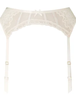 Caged Lace Suspender Belt - Ivory