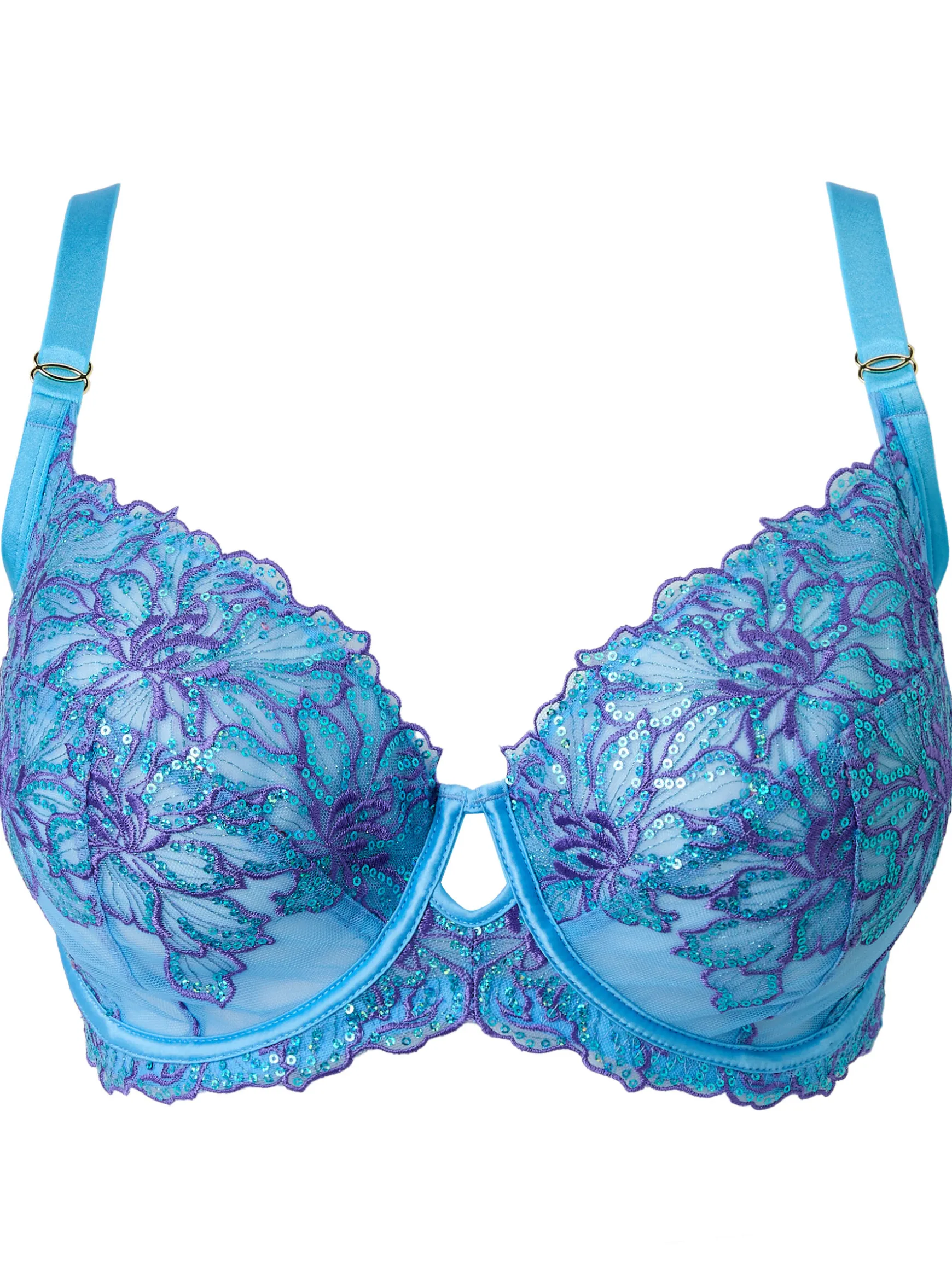 Camille Sequin Non Padded Fuller Bust Balcony Bra - Light Blue