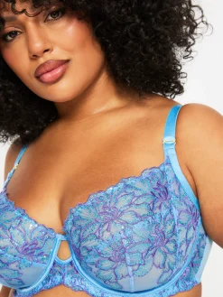 Camille Sequin Non Padded Fuller Bust Balcony Bra - Light Blue