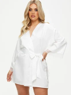 Cherryann Satin Lace Robe - Ivory