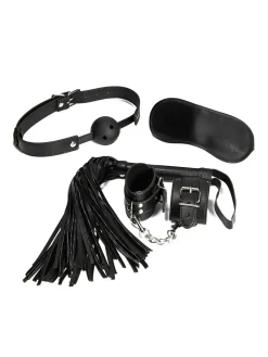 Couples Exploration Faux Leather 4 Piece Bondage Set