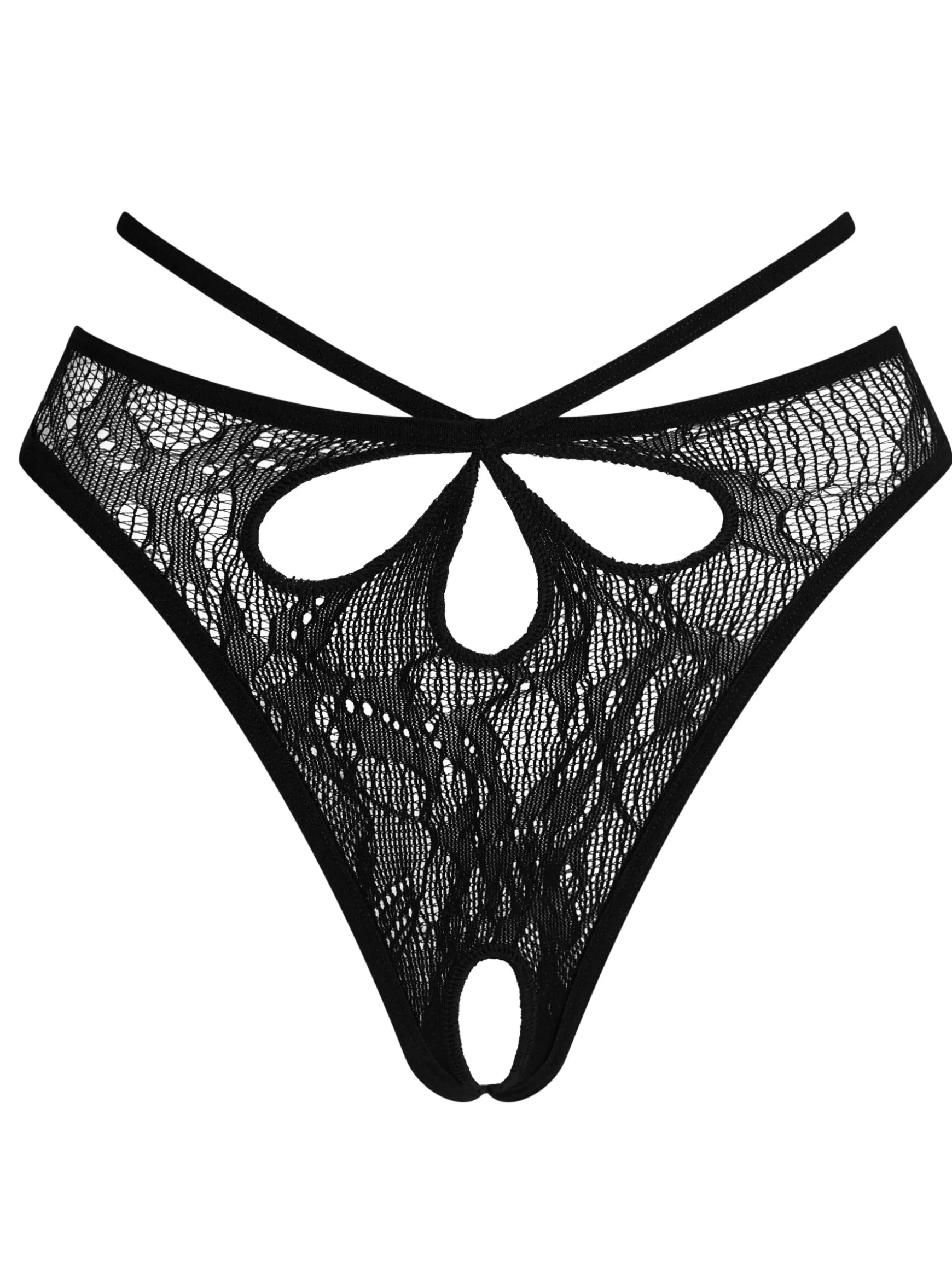 Dare Me Crotchless Brazilian Knickers - Black