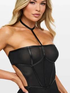 Dark Temptation Open Back Mini Erotic Dress - Black