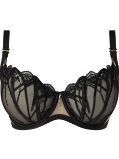 Desiring Decadence Fuller Bust Non Padded Balcony Bra - Black
