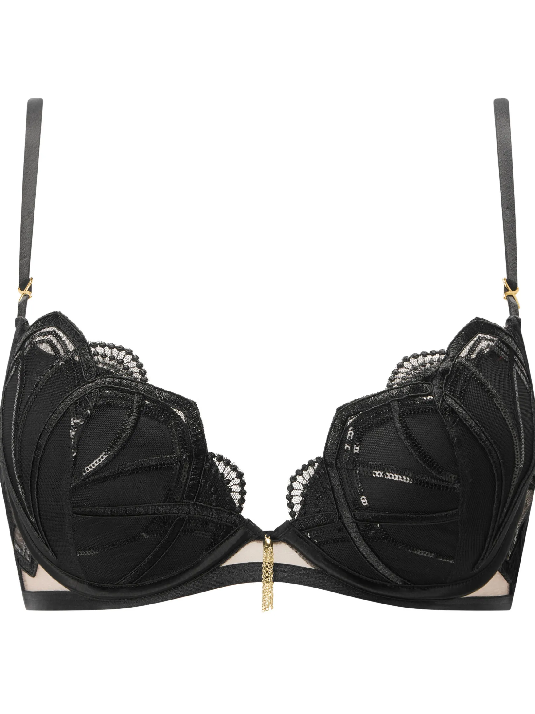 Desiring Decadence Padded Plunge Bra - Black