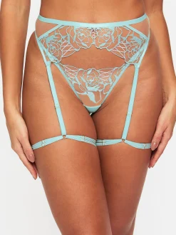 Devoted To You Suspender Belt - Aqua