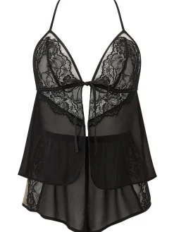 Enchanting Satin Cami Top & Shorts Set - Black