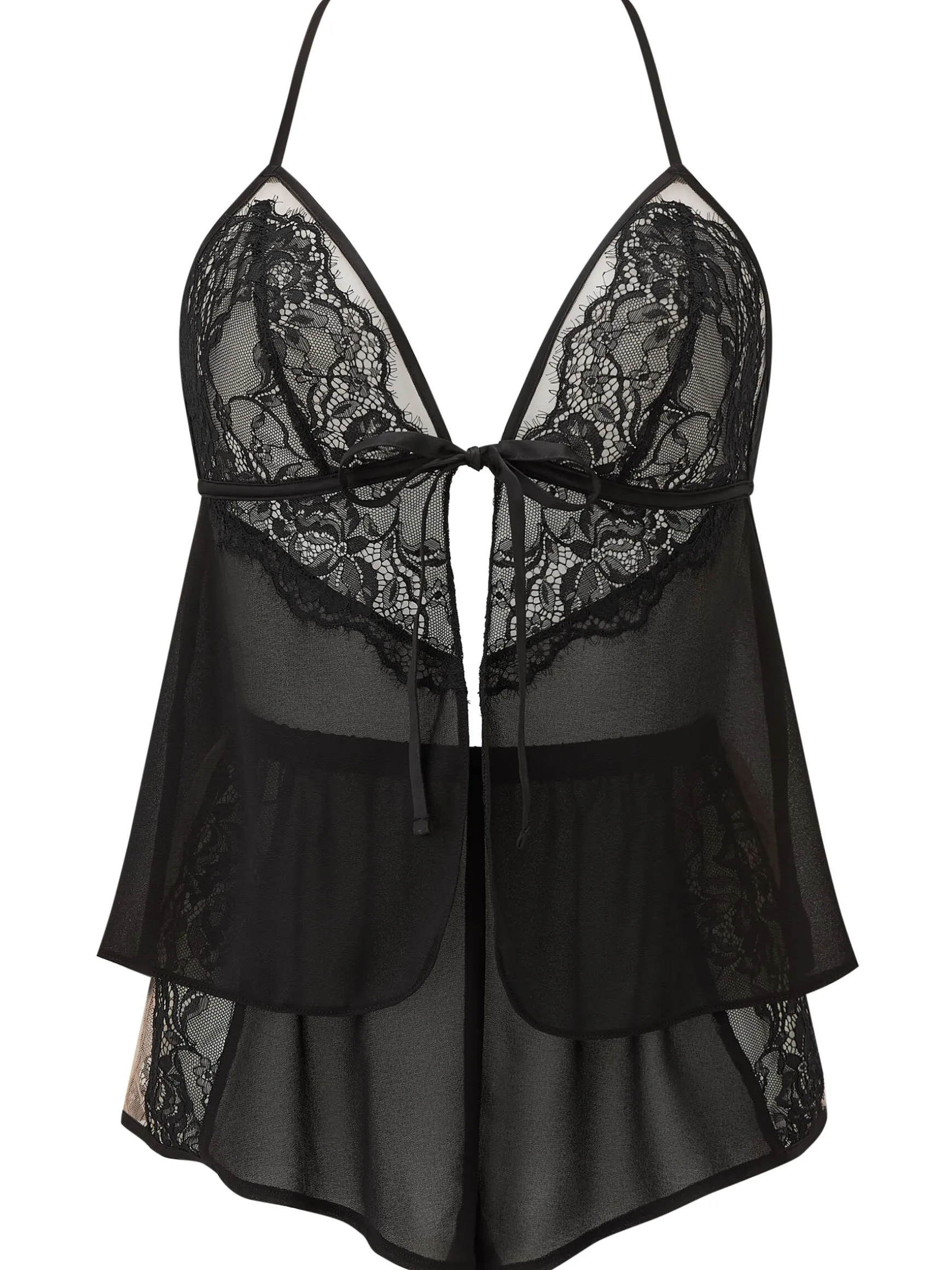 Enchanting Satin Cami Top & Shorts Set - Black