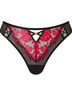 Endless Attraction Brazilian Knickers - Black/Red