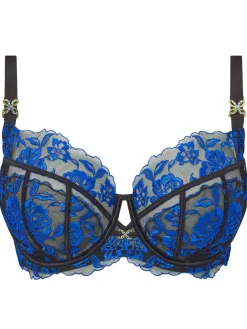 Endless Attraction Non Padded Fuller Bust Plunge Bra - Black/Blue