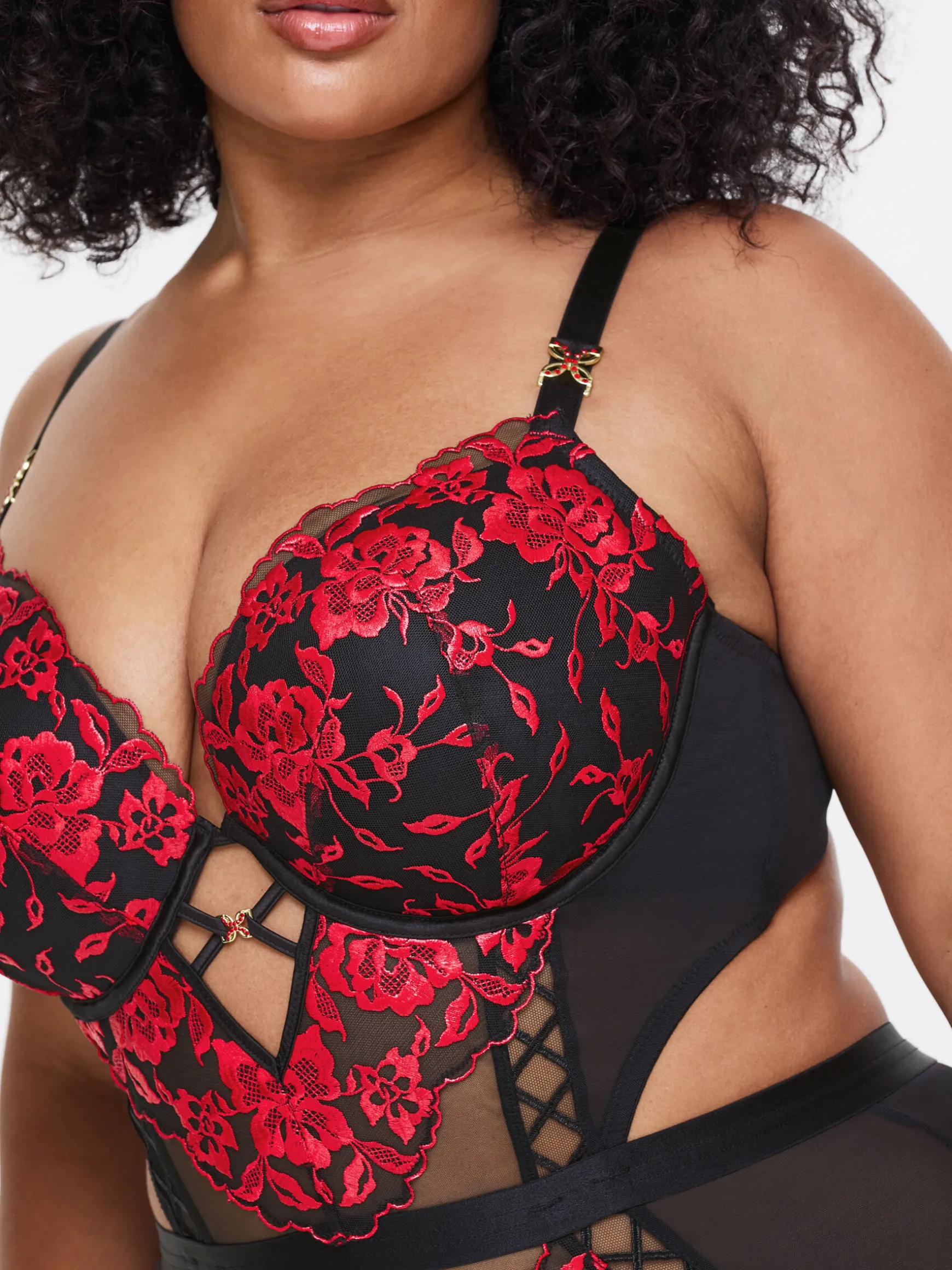 Endless Attraction Padded Lingerie Body - Black/Red