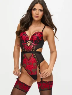 Endless Attraction Padded Lingerie Body - Black/Red