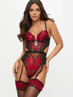 Endless Attraction Padded Lingerie Body - Black/Red