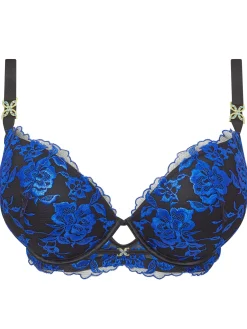 Endless Attraction Padded Plunge Bra - Black/Blue
