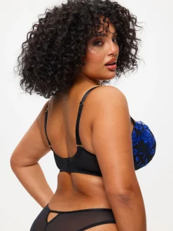 Endless Attraction Padded Plunge Bra - Black/Blue