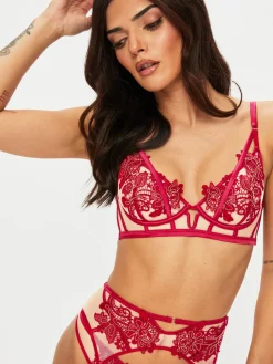 Enticement Non Padded Plunge Bra - Red