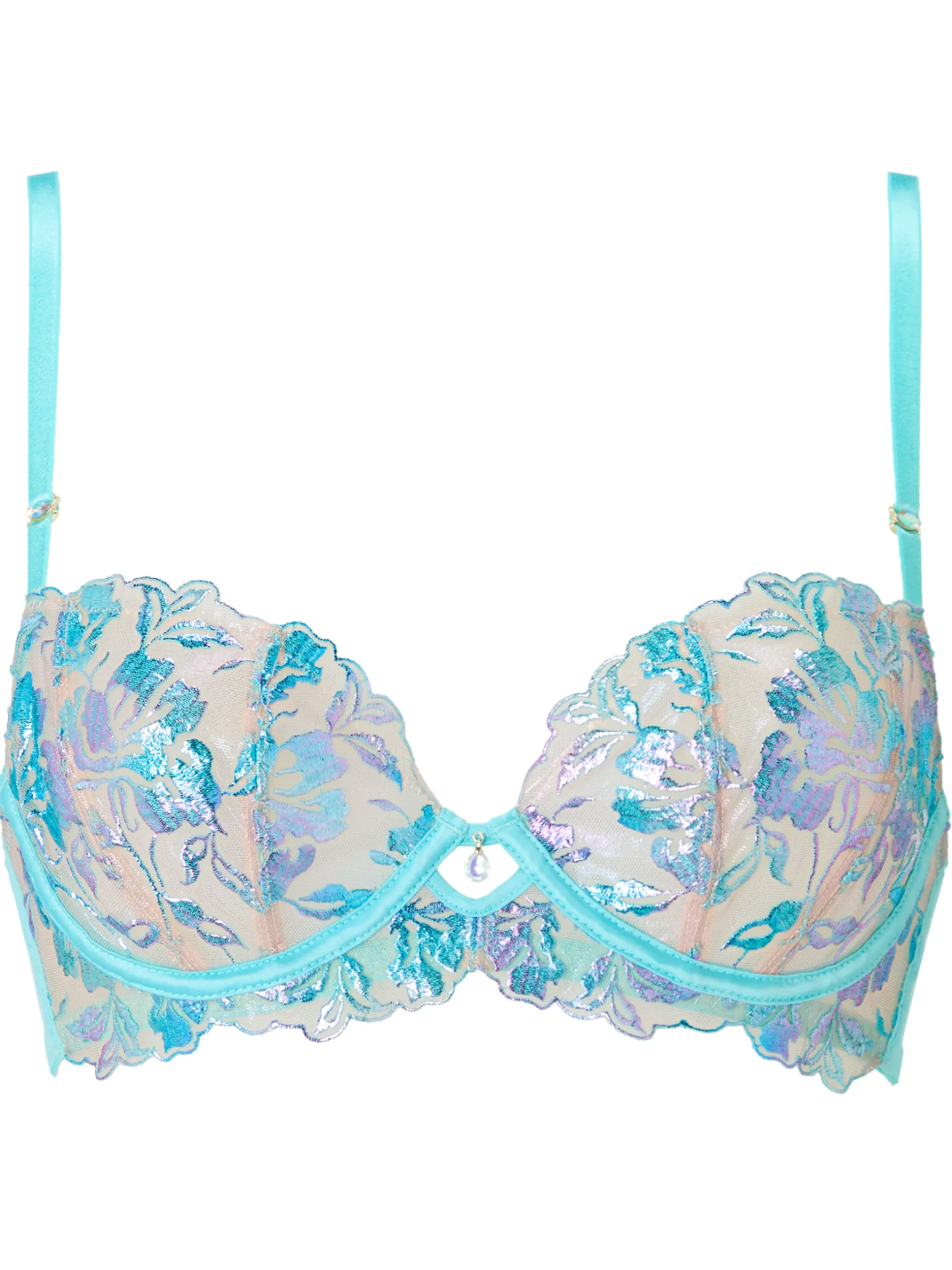 Euphoric Non Padded Balcony Bra - Aqua