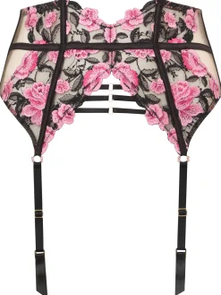 Everlasting Love Lace Waspie Suspender - Black/Pink