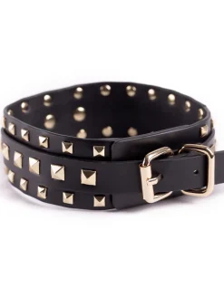 Fetish Luxe PU Studded Bondage Collar & Lead