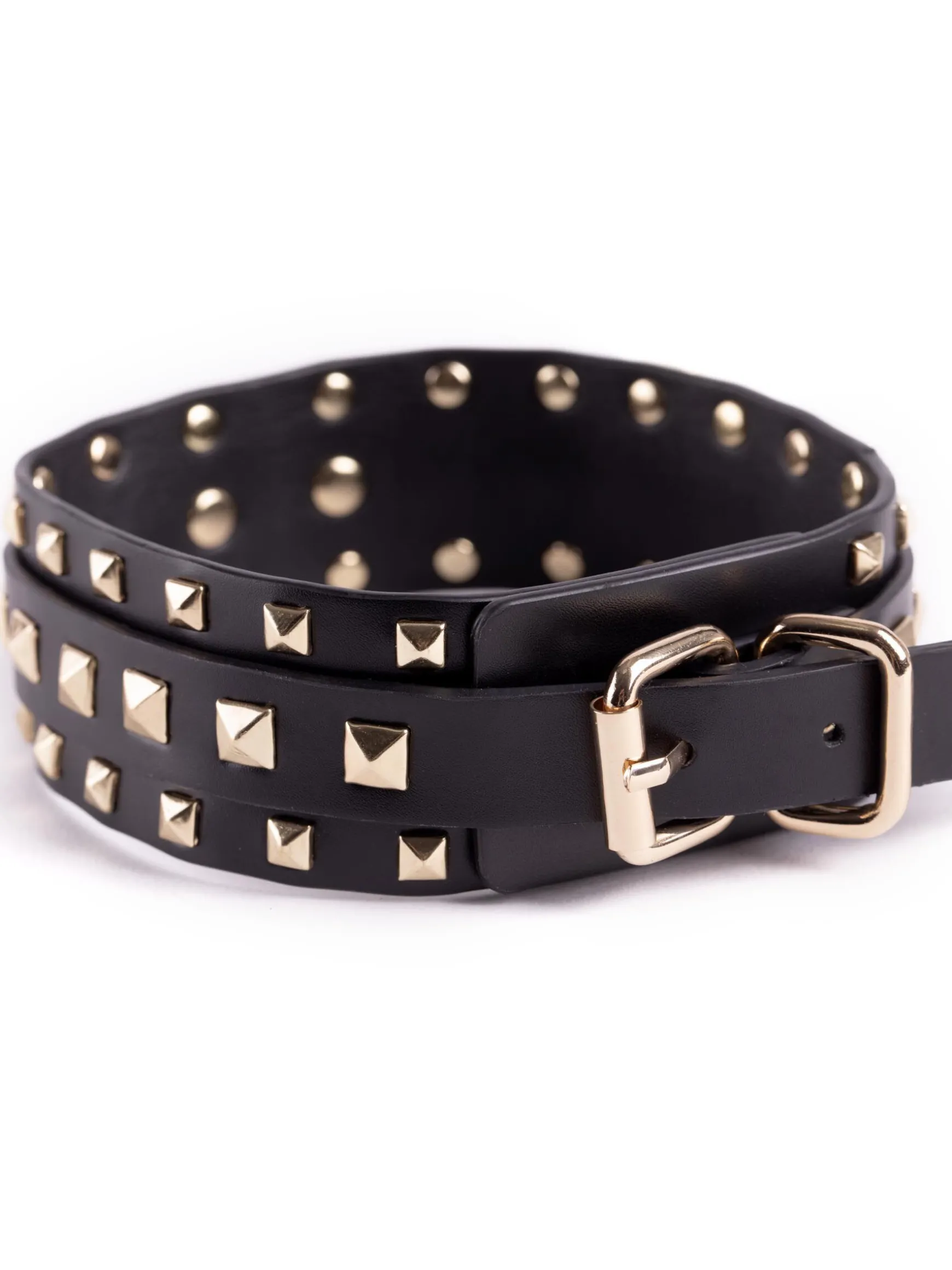 Fetish Luxe PU Studded Bondage Collar & Lead