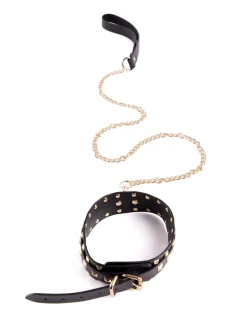 Fetish Luxe PU Studded Bondage Collar & Lead
