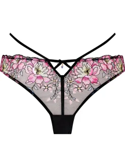 Floral Dream Brazilian Knickers - Black/Pink