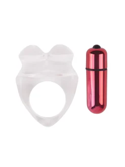 Heart Shaped Cock Ring with Removable Vibrating Bullet