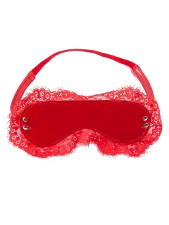 High Gloss PU & Lace Bondage Eyemask