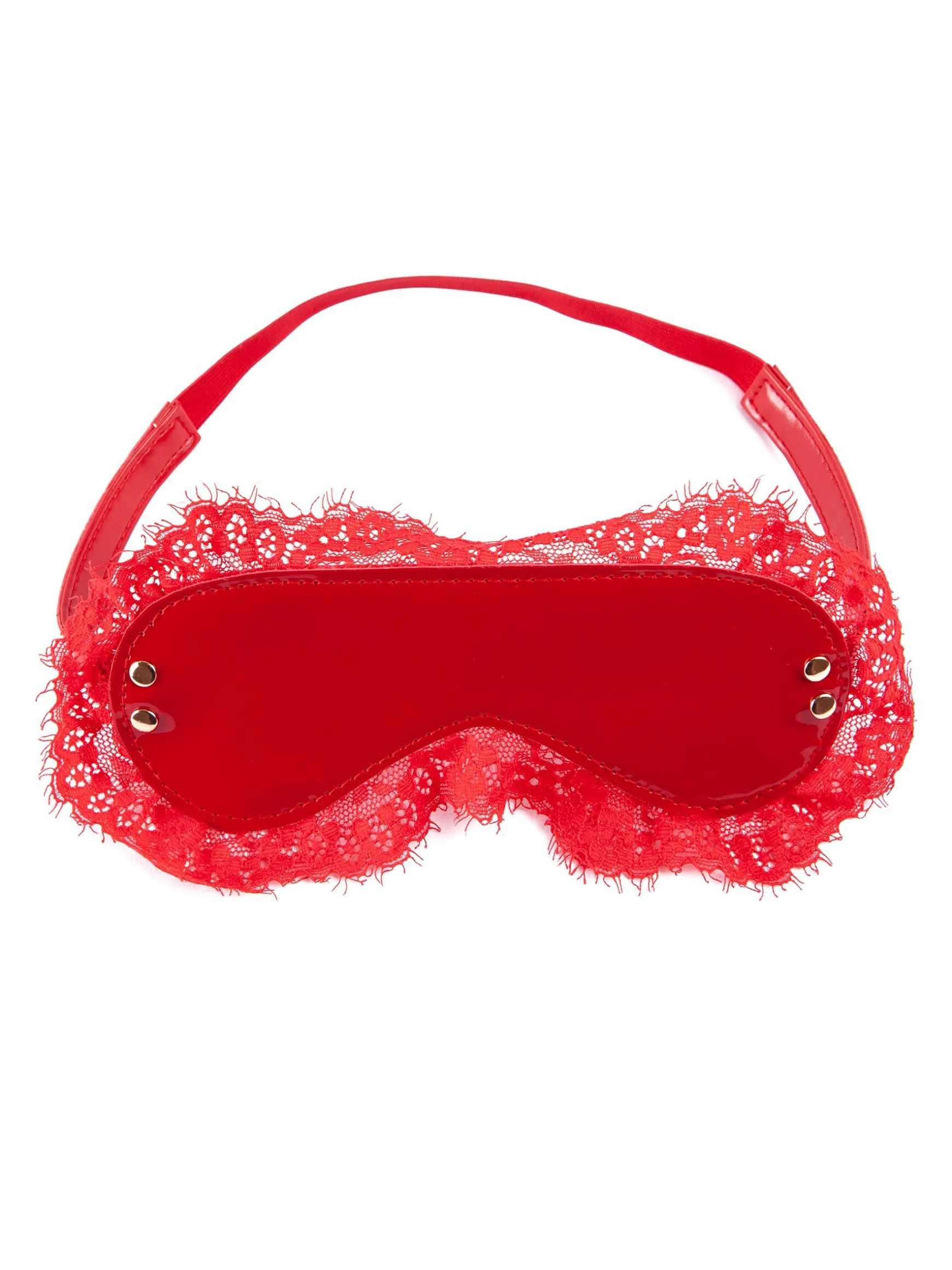 High Gloss PU & Lace Bondage Eyemask