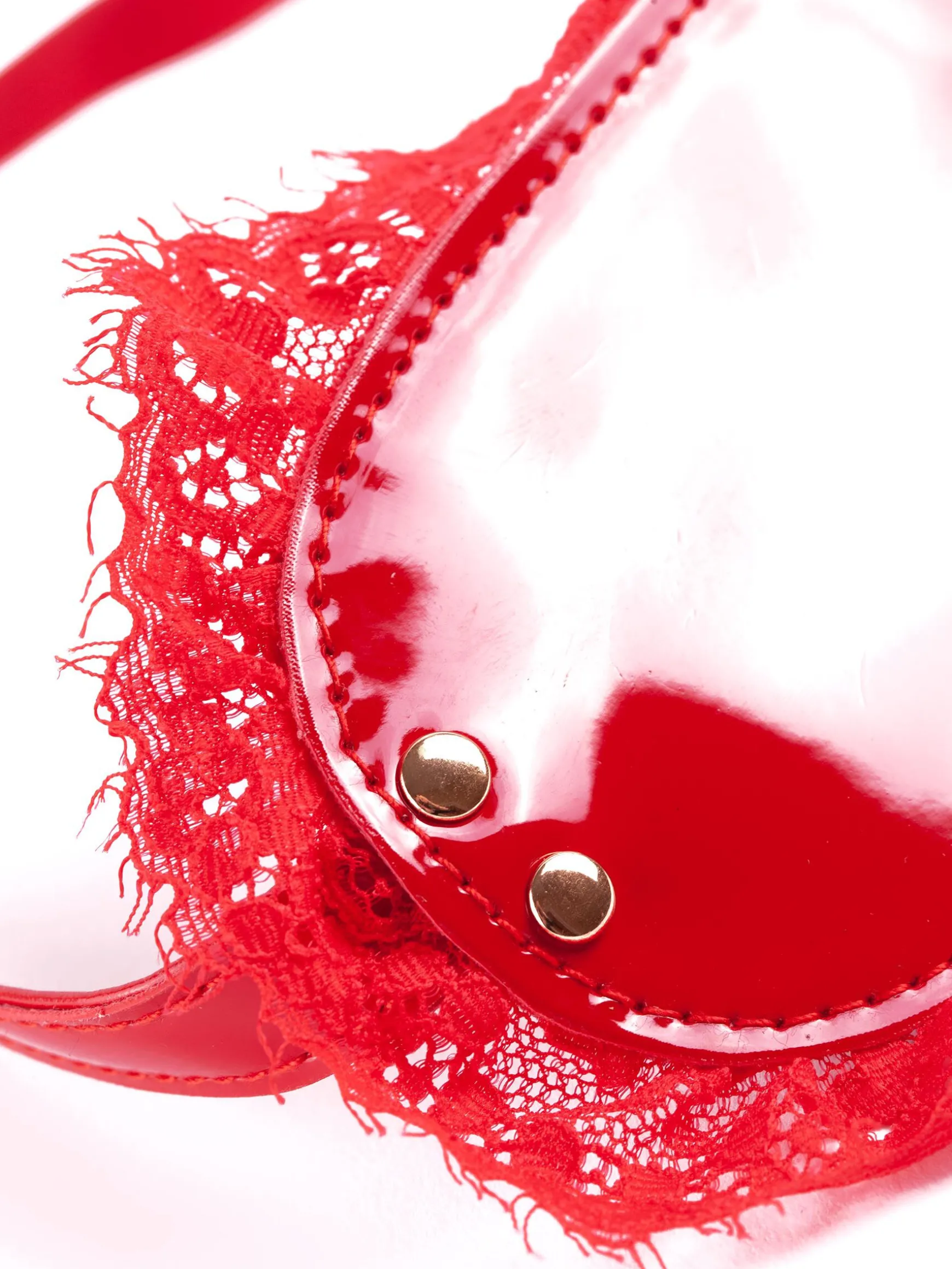 High Gloss PU & Lace Bondage Eyemask