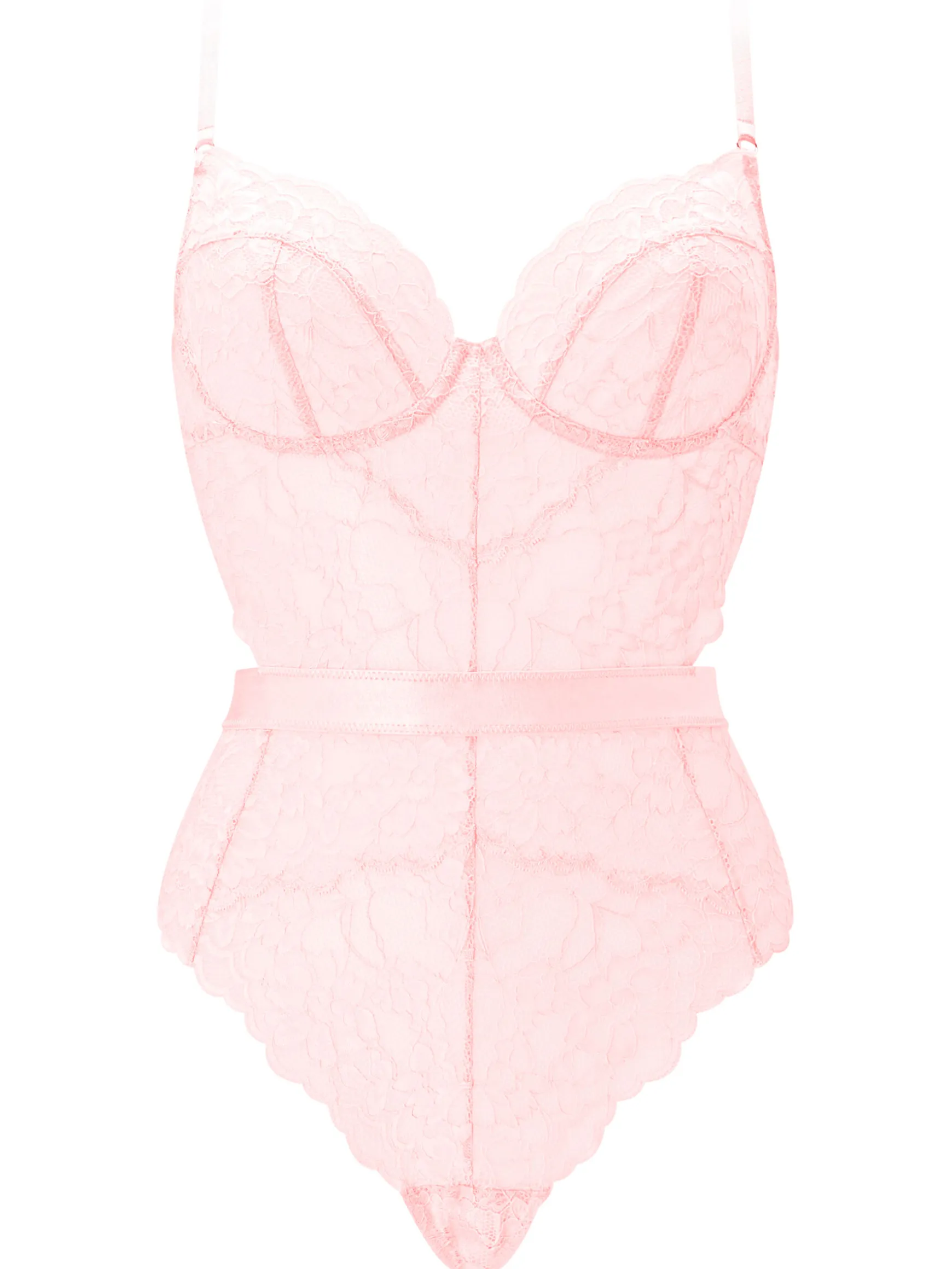 Hold Me Tight Lace Lingerie Body - Pale Pink