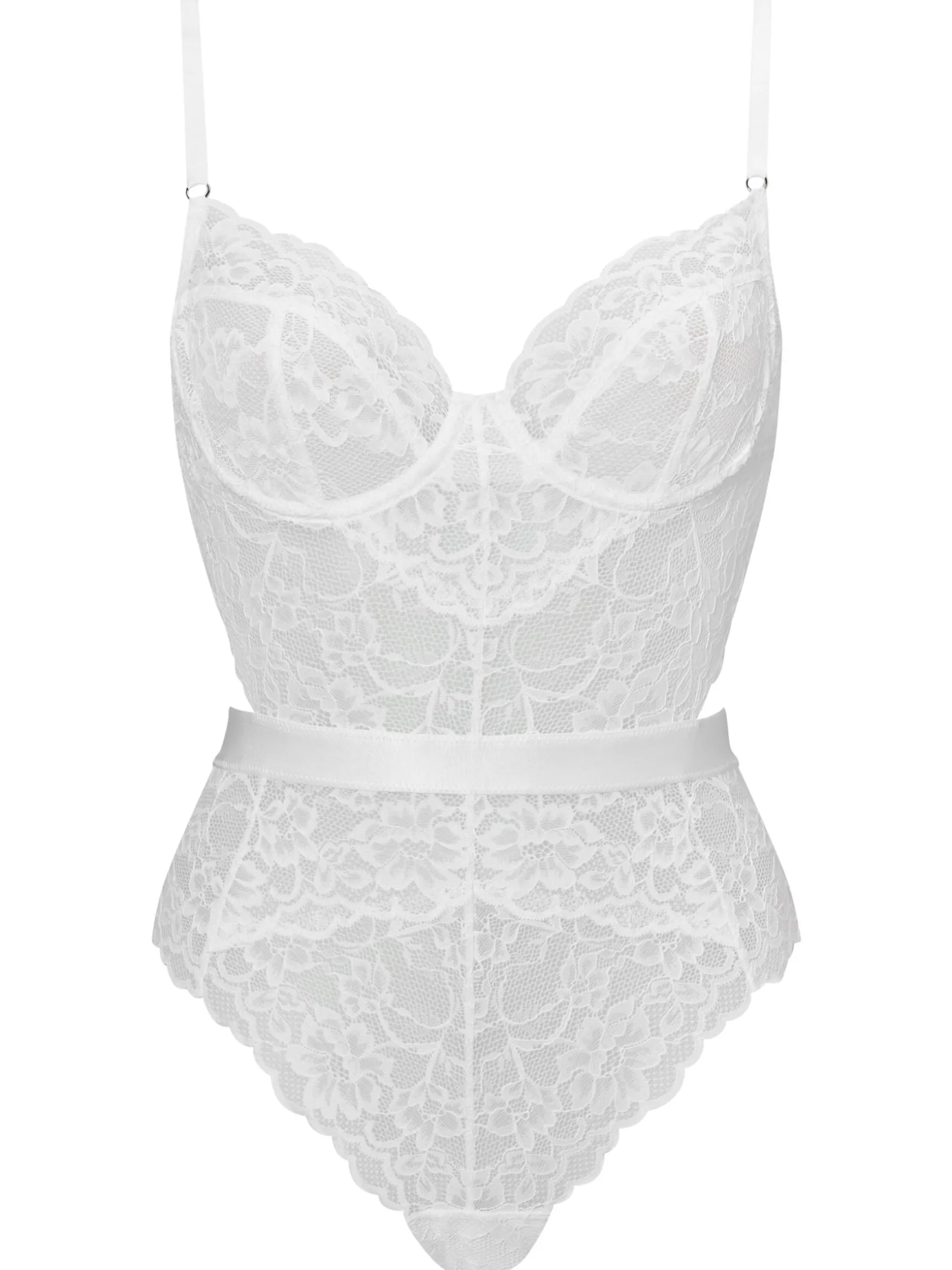 Hold Me Tight Lace Lingerie Body - White
