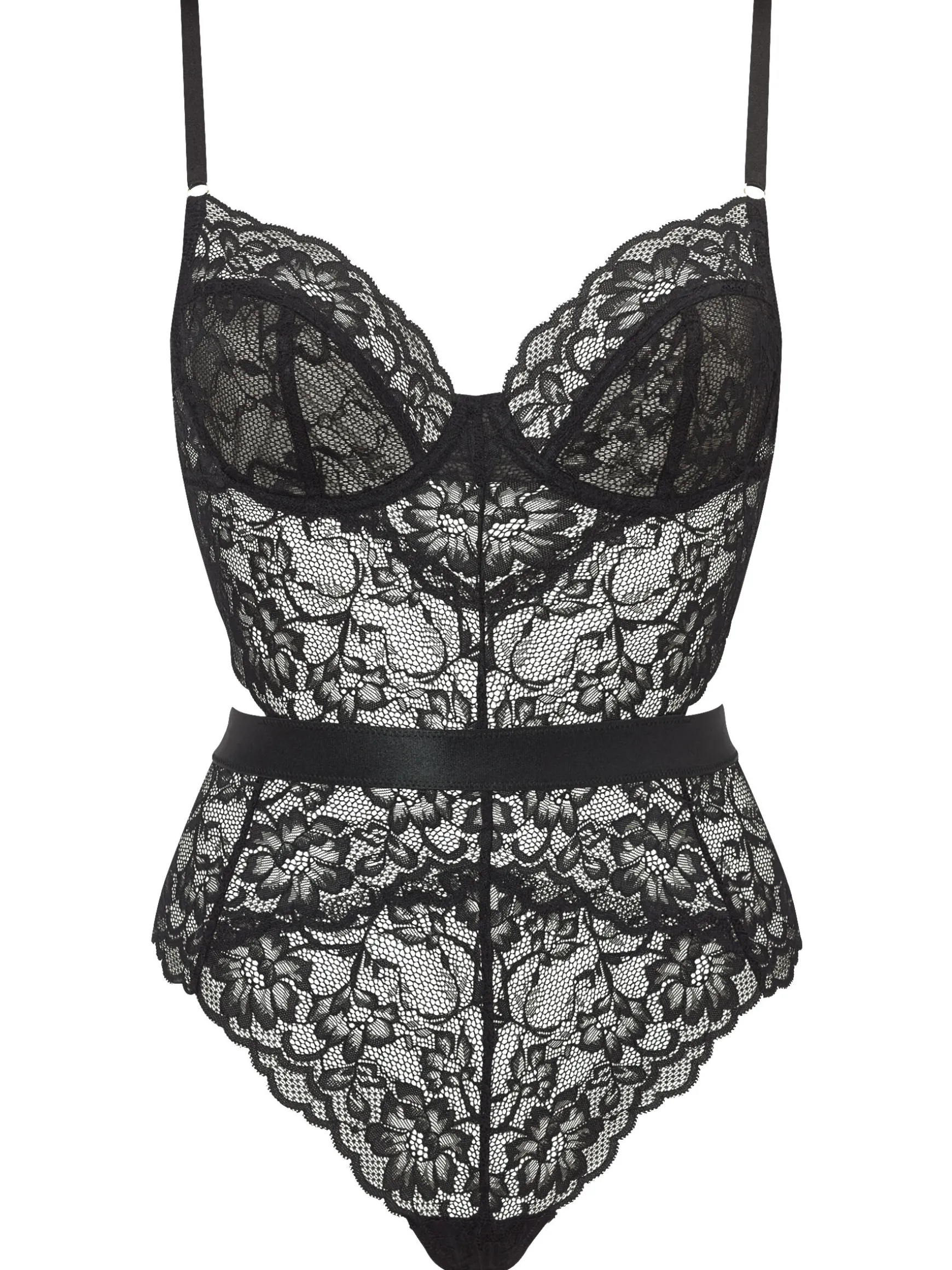 Hold Me Tight Lace Lingerie Body - Black