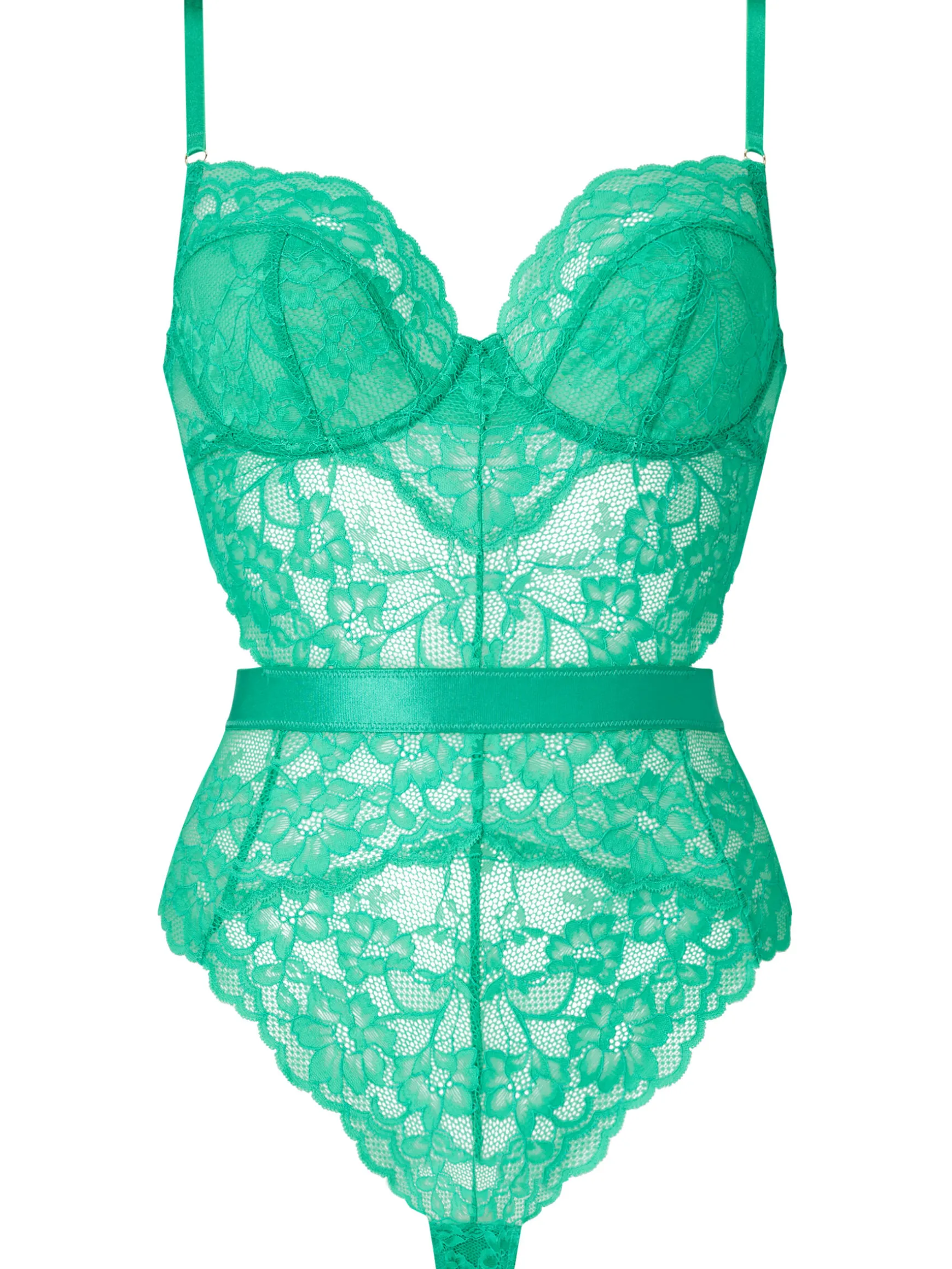 Hold Me Tight Lace Lingerie Body - Green