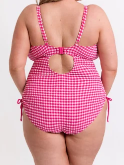 Holiday Check Non Wired Swimsuit - Pink