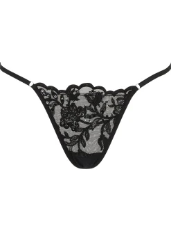 Icon Sequin Crotchless G-String - Black