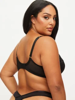 Icon Sequin Fuller Bust Non Padded Balcony Bra - Black