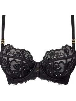 Icon Sequin Fuller Bust Non Padded Balcony Bra - Black