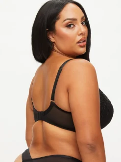 Icon Sequin Fuller Bust Padded Plunge Bra - Black