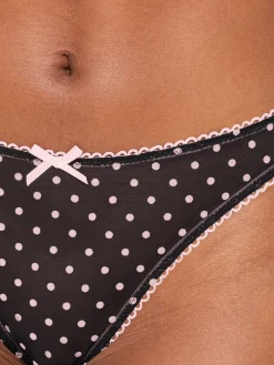 I'm Yours Crotchless Brazilian Knickers - Black/Pink