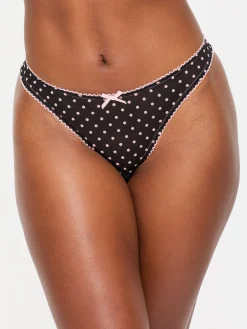 I'm Yours Crotchless Brazilian Knickers - Black/Pink