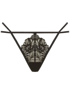 Iris Lace Underwired Babydoll Lingerie 2 Piece Set - Black