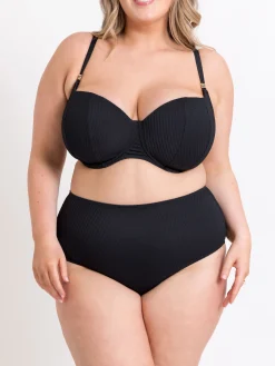 Jet Set High Waist Bikini Brief - Black