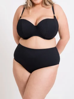Jet Set High Waist Bikini Brief - Black